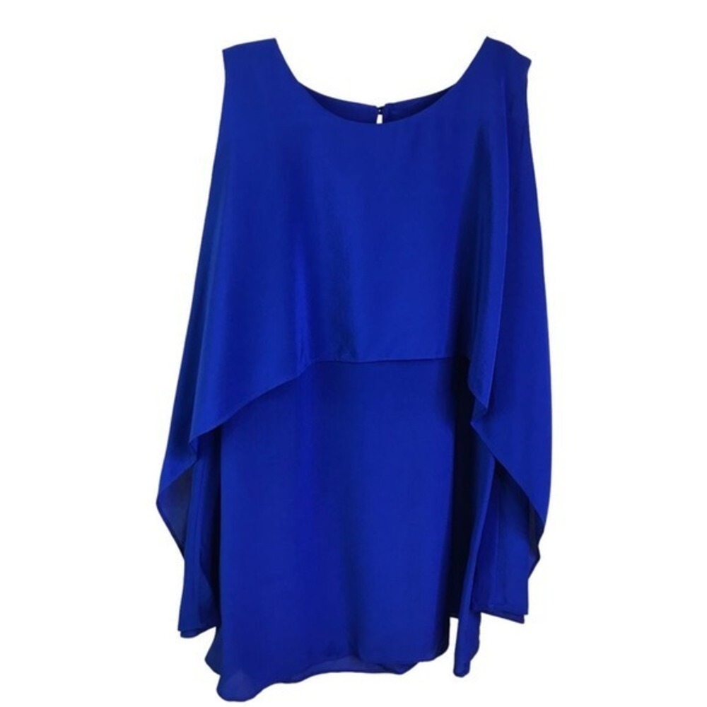 Bailey/44 Royal Blue Popover Tiered Sleeveless Blouse XS 407-C397‎